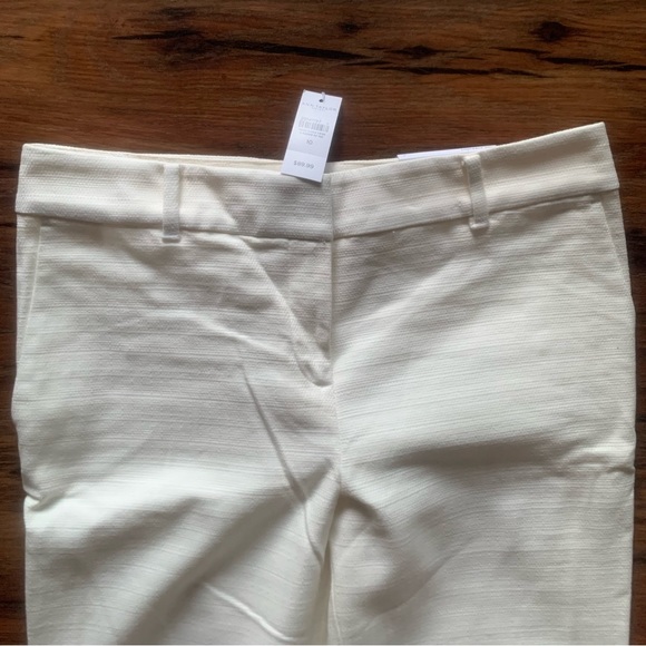 Ann Taylor Factory w’s 10 cream textured straight mid-rise full length pants - Picture 3 of 8